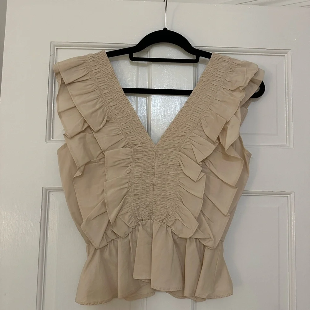 Chapter Beige Ruffle Blouse - Picture 2 of 3